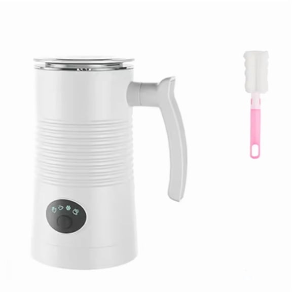 4-In-1 Electric Hot and Cold Foam Maker 400W Automatic Milk Foamer Machine for Coffee Cappuccino Latte US Plug White
