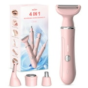 4 In 1 Electric Lady Shaver Portable, Body Hair Removal Epilator, Painless Cordless Trimmer Razor for Women