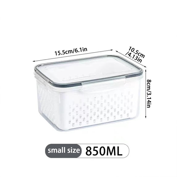 4 In 1 Food Storage Container Produce Containers For Fridge Household Transparent Plastic Food Storage Box-Including Basket