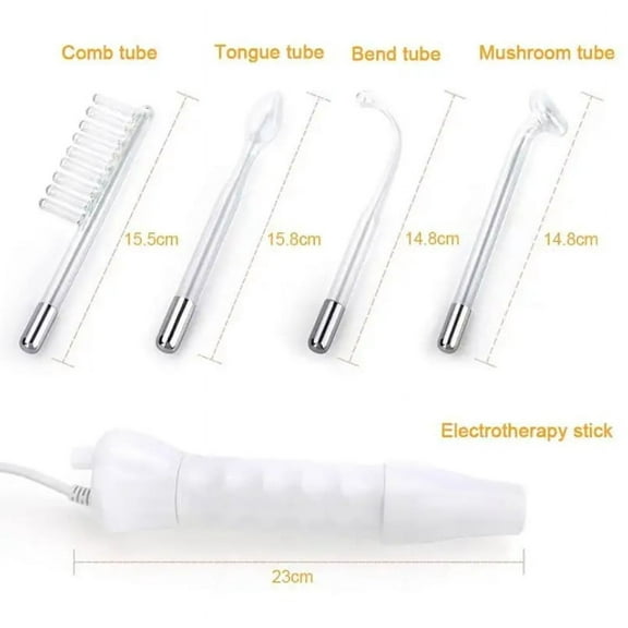 4 In 1 High Frequency Wand for Acne, Painless Face Tool, Clears Clogged Pores, Improves Redness and Inflammation, Painless Gas Electrodes