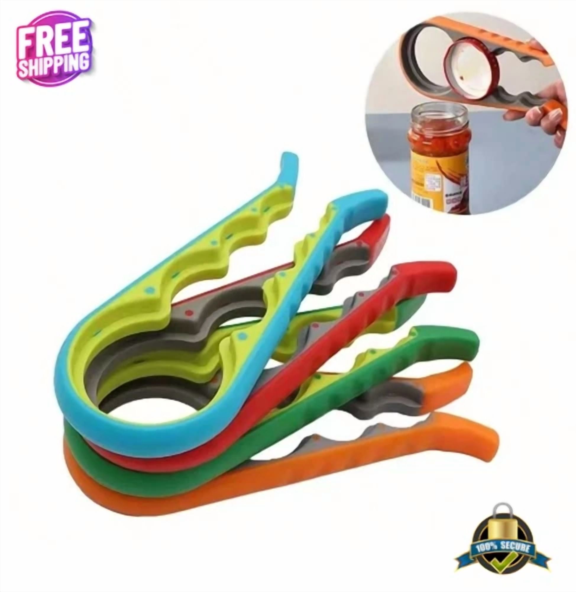 4-In-1 Jar Bottle Opener Grip Wrench Multi-Purpose Kitchen Tool ...