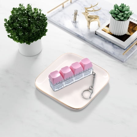 4 - In - 1 Keyboard - Themed Fidget Toy Keychain - Pressable Button Stress Reliever 4 Colors Stress - Reducing Small Gift