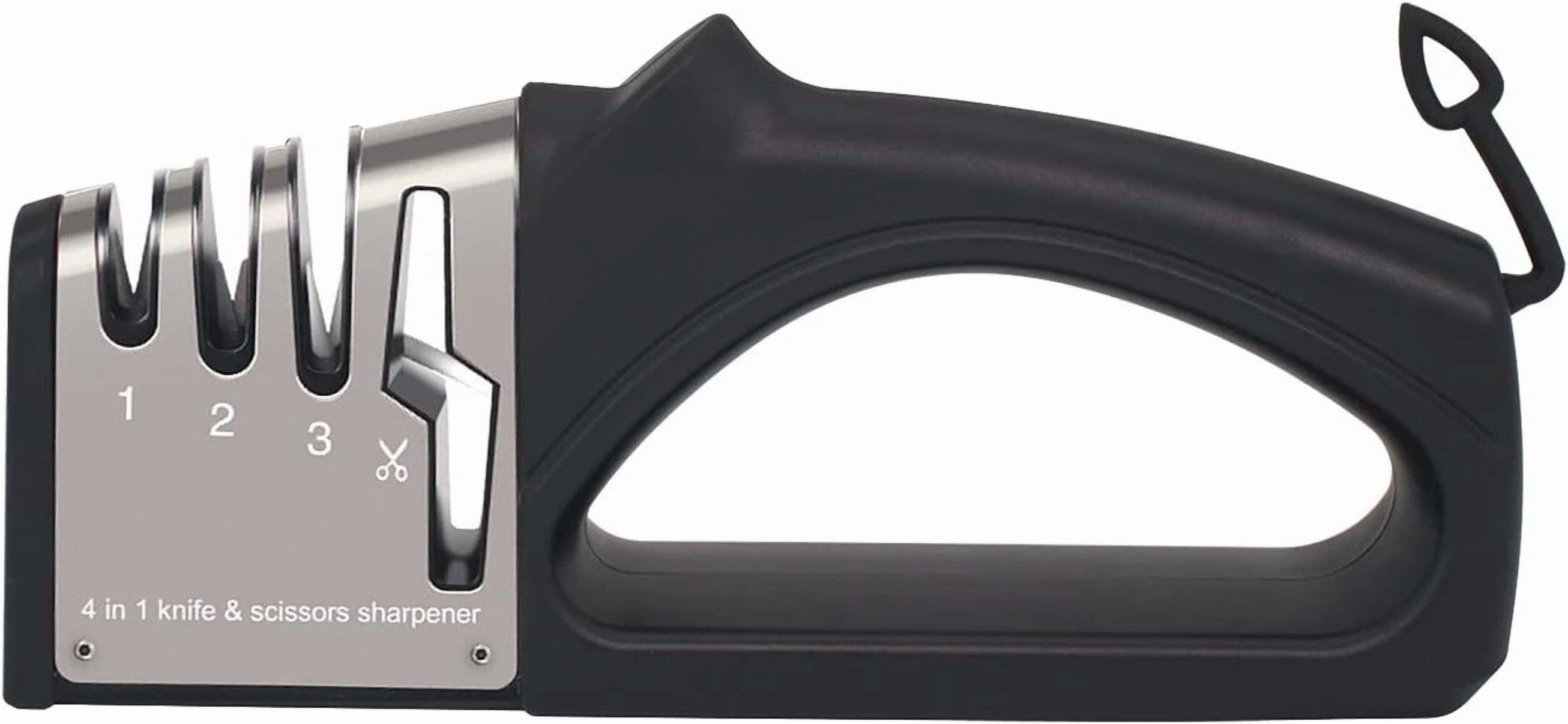 4-In-1 Knife And Scissors Sharpener, Premium Kitchen Knife Sharpener Tool..