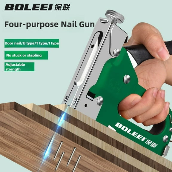 4 In 1 Manual Nailing Gun Construction Stapler Heavy Duty Air Nail Woodworking Special Staple Book Household DIY