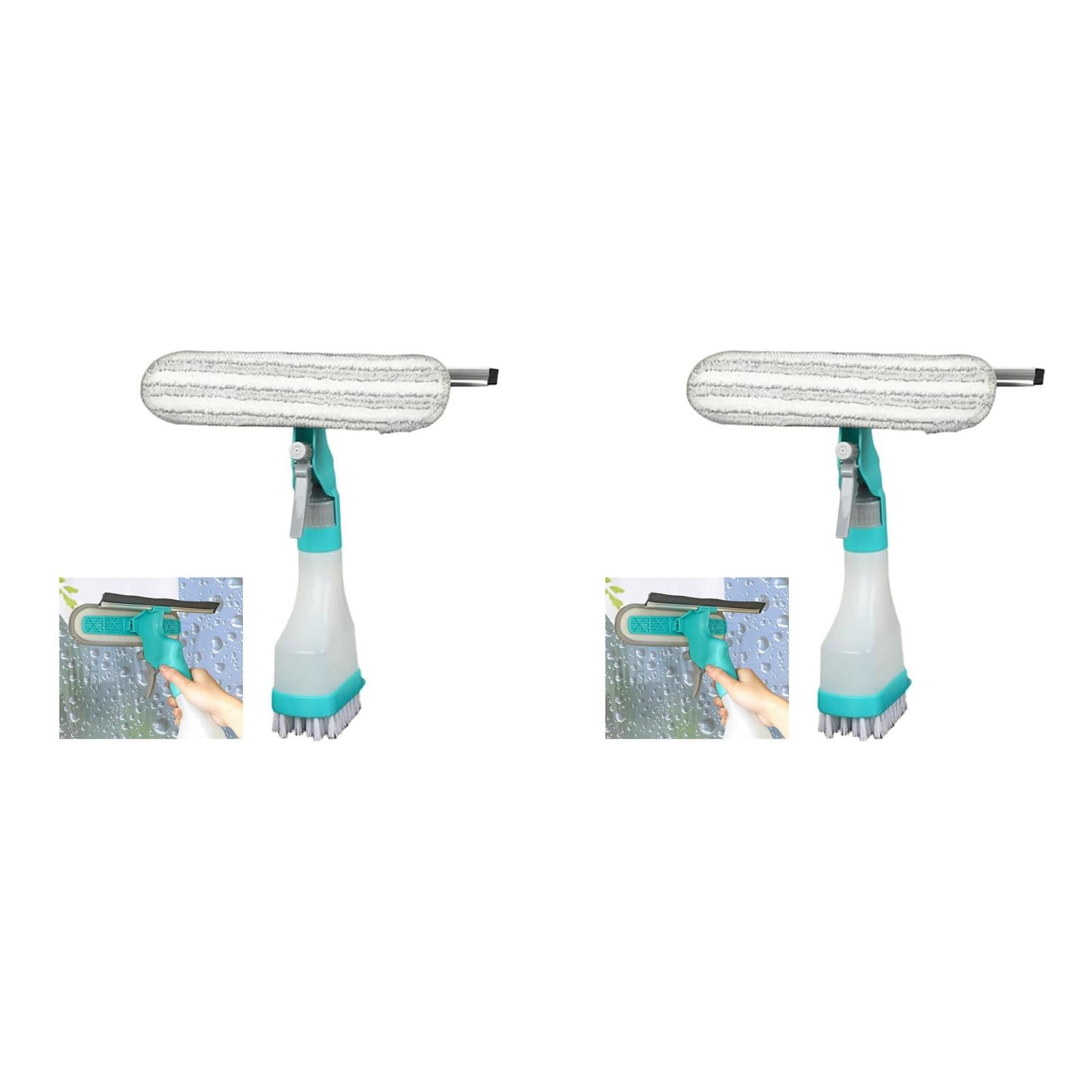 4 In 1 Microfiber Window Squeegee With Stainless Steel Polish Wheel