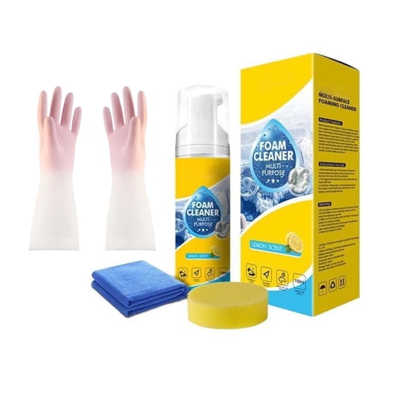 4-In-1 Multi-Enzyme Foam Cleaner 5Oz All-Purpose Deep Cleaning Spray for Car Interior Kitchen Grease Bathroom Tiles Sofa Upholstery 150Ml