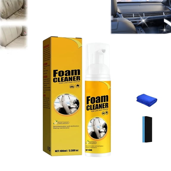 4-In-1 Multi-Enzyme Foam Cleaner, Multipurpose Foam Cleaner Spray, 2026 New Powerful Car Interior Foam Cleaners, All-Purpose Household Cleaners for Deep Clean Car Kitchen Bathroom Sofa