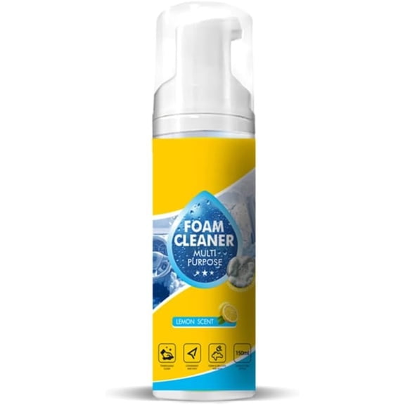 4-In-1 Multi-Enzyme Foam Cleaner, Powerful & Multipurpose Car Interior Foam Cleaner, All-Purpose Rinse-Free Foam Cleaner Spray, Surface Protection