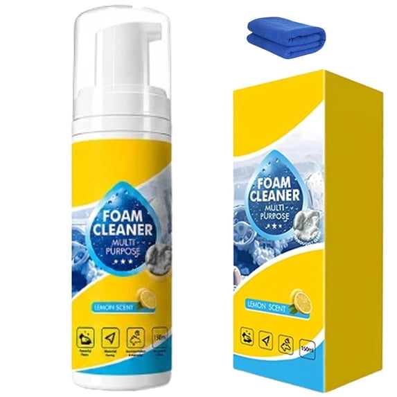4-In-1 Multi-Enzyme Foam Cleaner, Powerful & Multipurpose Car Interior Foam Cleaners, Deep Stain & Grease Remover