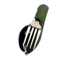 thumbnail image 1 of 4 In 1 Outdoor Tableware Set Camping Equipment Cooking Supplies Stainless Steel Spoon Folding Pocket  Home Picnic Hiking Travel (green), 1 of 7