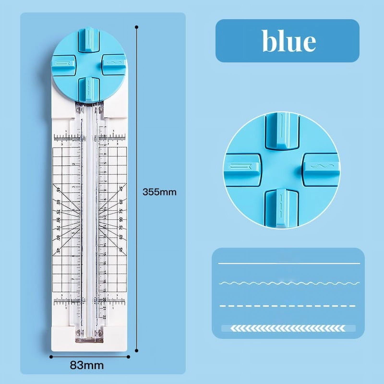 Paper Trimmer Craft Paper Cutter: 4 Style Multi-Function Scrapbooking Tool  with Dial Blades of Straight Wave Dotted Perforated Creasing for Cutting  Paper Coupons Photos Postcards Scrapbook Card