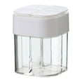 thumbnail image 1 of 4-In-1 Seasoning Shaker (Spice Dispenser, Combo Condiment Container), White Stackable Quad Spice Jar Organizer - Salt Pepper Sugar Seasoning Dispenser Set for Cooking Kitchen Cabinets, PRYESS, 1 of 2