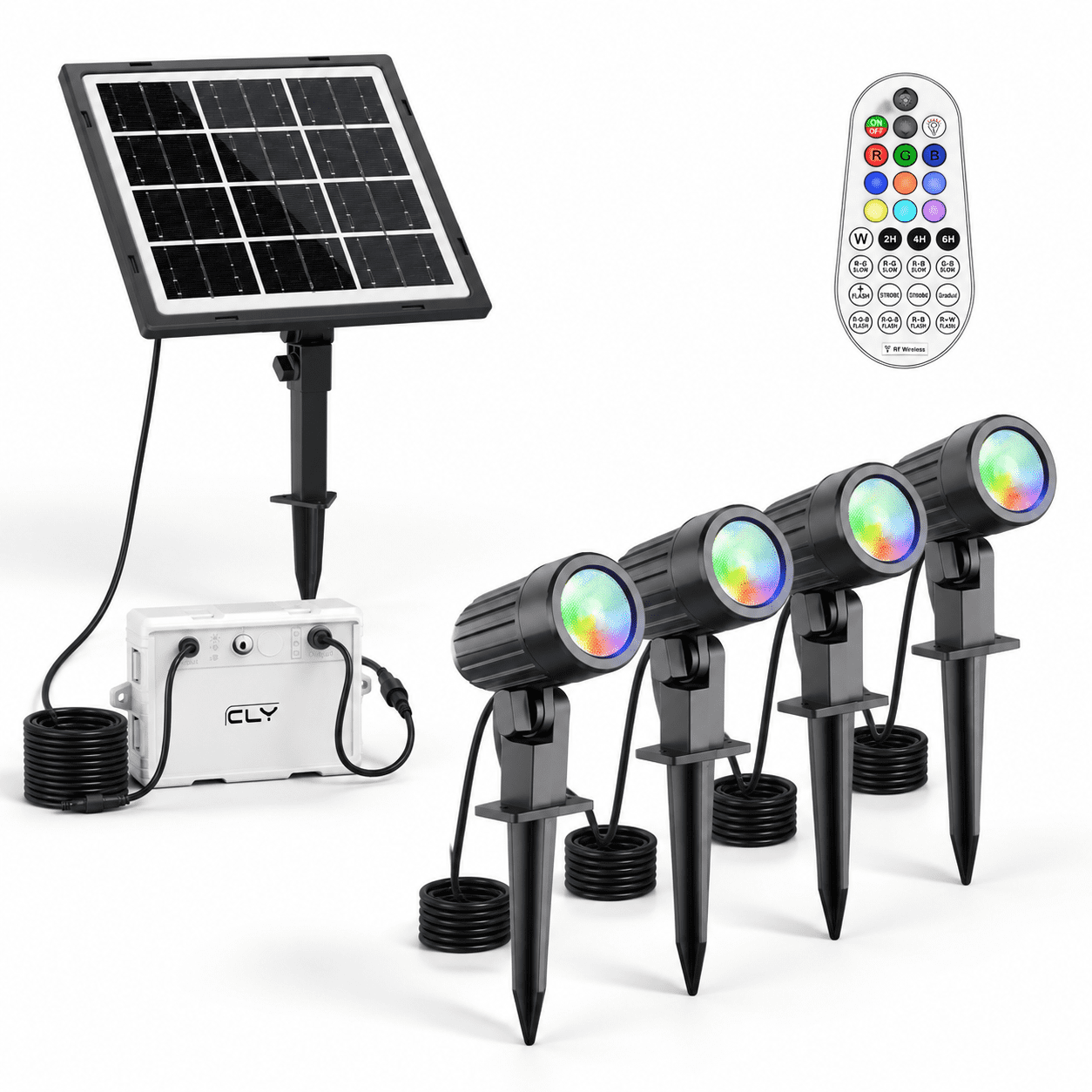 Spot Rgd Light 4 In 1 Solar Spot Light Outdoor Color Changing Rgb Landscape Spotlights ...