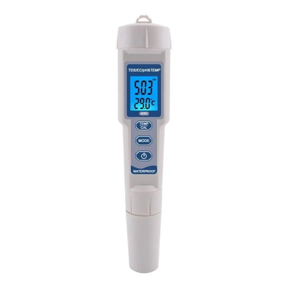 4 In 1 TDS PH Meter PH/TDS/EC/Temperature Meter Digital Water Quality Monitor Tester For Pools, Drinking Water, Aquariums ,Easy to Operate