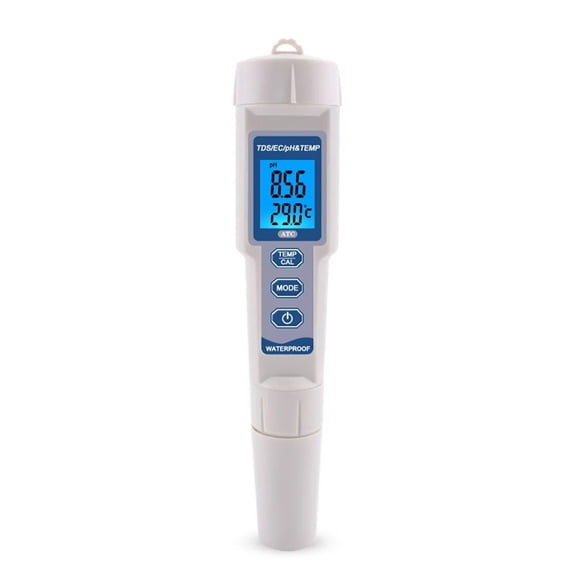 4 In 1 TDS PH Meter PH/TDS/EC/Temperature Meter Digital Water Quality Monitor Tester For Pools, Drinking Water, Aquariums ,Pocket Size Sensor