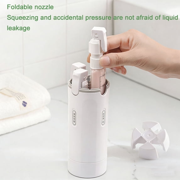 4-In-1 Travel Portable Dispenser Bottles - Leak-Proof Containers for Shampoo Lotion Cosmetics, Compact Toiletry Storage for Travel Gym Business Trips & Daily Use, Easy to Carry, 2.16*6.49in, Gray