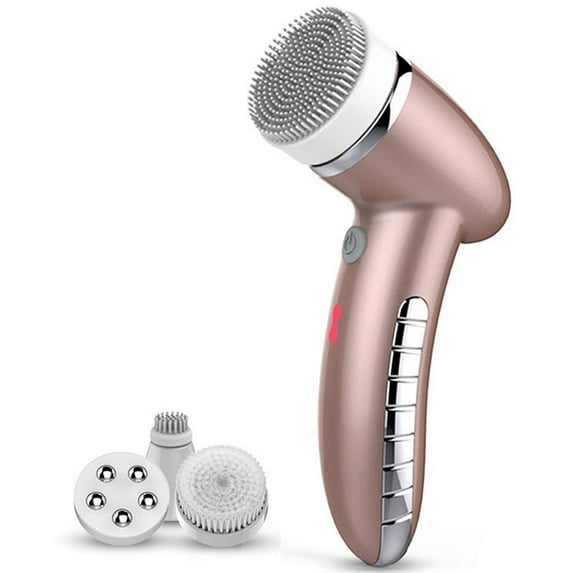 4 In 1 USB Rechargeable Gentle Exfoliating Electric Face Beauty Massager(Rose Gold)