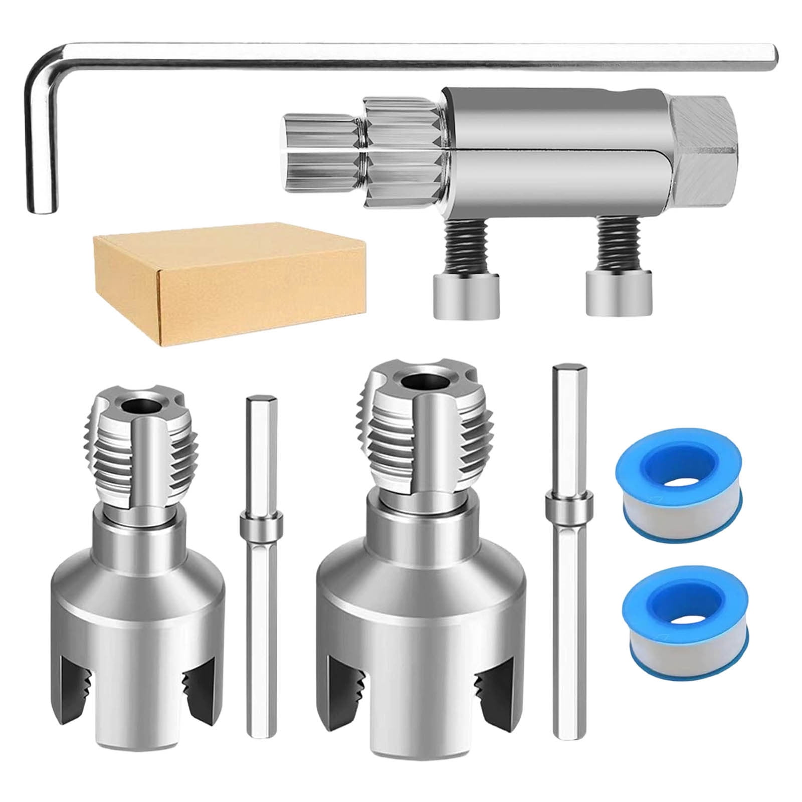 4-In-1 Water Pipe Threader Kit With Broken Screw Extractor 1/2
