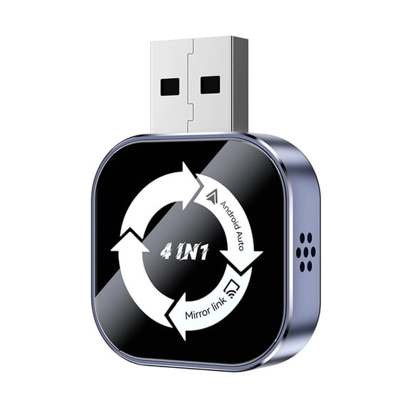 4 In 1 Wireless CarPlay Adapter With Screen Mirroring Seamless Android Auto Integration Plug Play USB Type C Audio Receiver