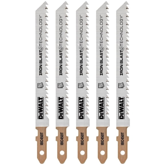 DEWALT Jig Saw Blades 4 in. 10 TPI T-Shank Wood Cutting Jig Saw Blade (5-Pack)