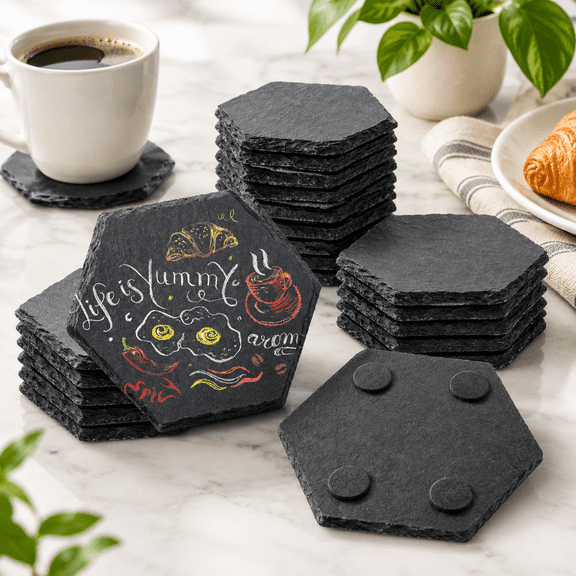 4 In 36gon Slate Coasters Bulk For Engraving