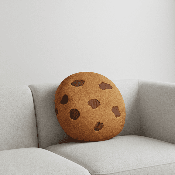 4 In Chocolate Chip Cookie Pillow for Liv Ing Room Sofa Decor and Realistic Round Plush Cushion for Home Office Seat Ing