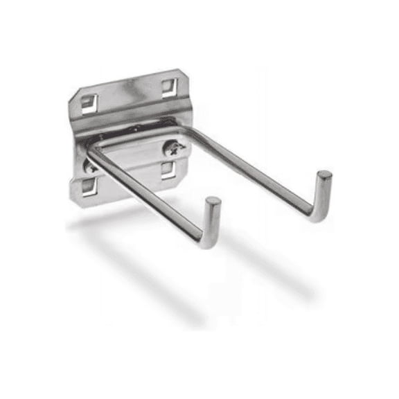 4 In. Double Rod 90 Degree Bend 1/4 In. Dia. Stainless Steel Pegboard Hook for S.S. LocBoard, 3 Pack