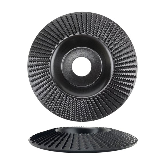 4 In Heavy Duty Wood Carving Disc, Beveled Shaping Wheel for Angle Grinder, Wood Grinder Wheel, Chamfer and Edge Profiling for Woodworking Black