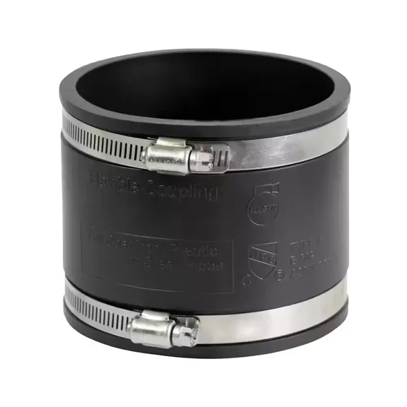 4 In. Pvc Flexible Coupling With Stainless Steel Clamps