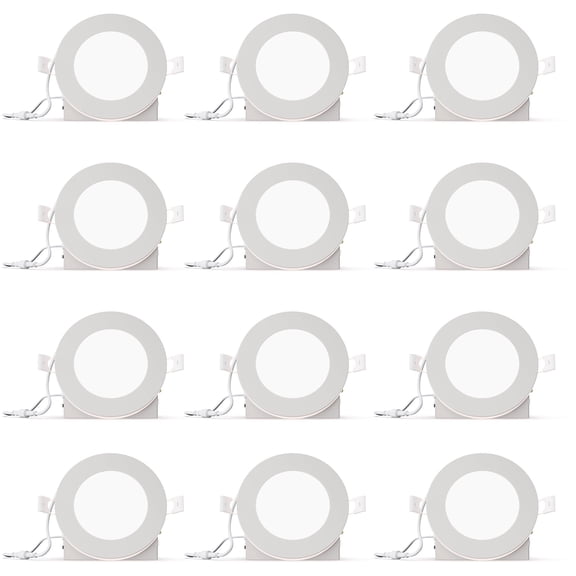 INFIBRITE 4 in Slim Recessed LED Downlight with Night Light 5CCT Selectable White New Construction 9 Watt 750LM Triac Dimmable 12 Pack