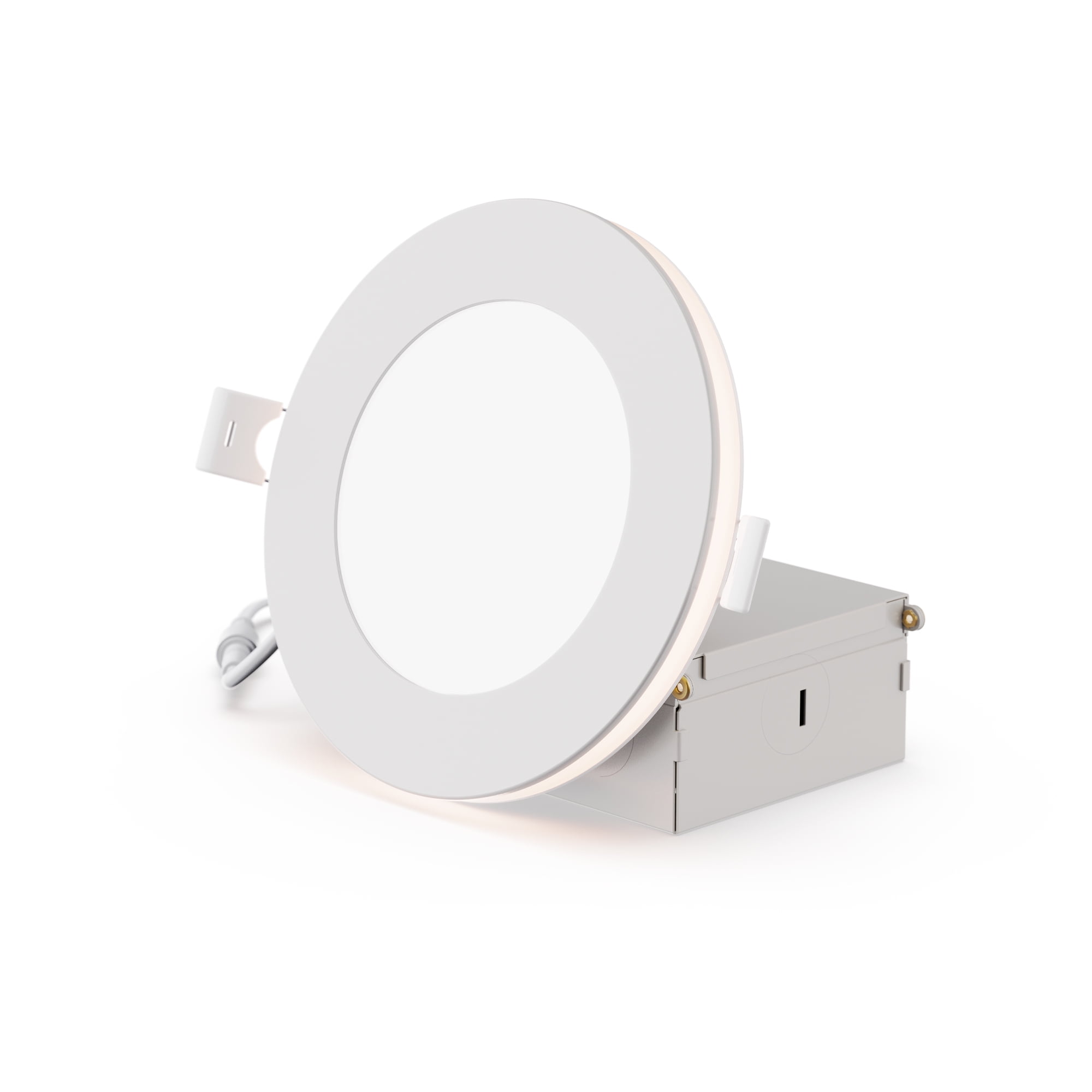 4-Inch White Aluminum Slim Recessed LED Downlight with Night Light