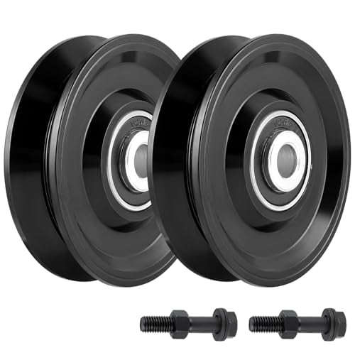 4 In V-Groove Wheel Caster, Slide Gate Wheel with Double Bearings, Rolling Gate Caster for Inverted V Track, 2200 Lbs Load Capacity, 2 Sets