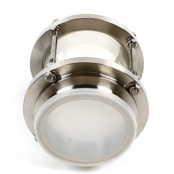 4" In-line Sanitary Flow Sight Glass Tri Clamp End View Glass 360-degree Observation for food Brewery Beverage Industry Stainless Steel SUS304 120PSI