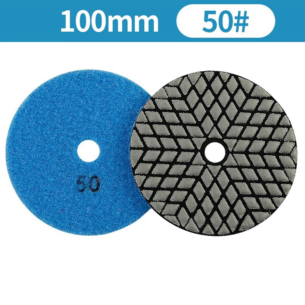 Produktbild von Diamant-Polierscheiben-Set – 7 Körnungen 50–3000, 100 Mm, Nass – Für Beton, Marmor, Granit, Stein – Inkl. Klettrückenpad