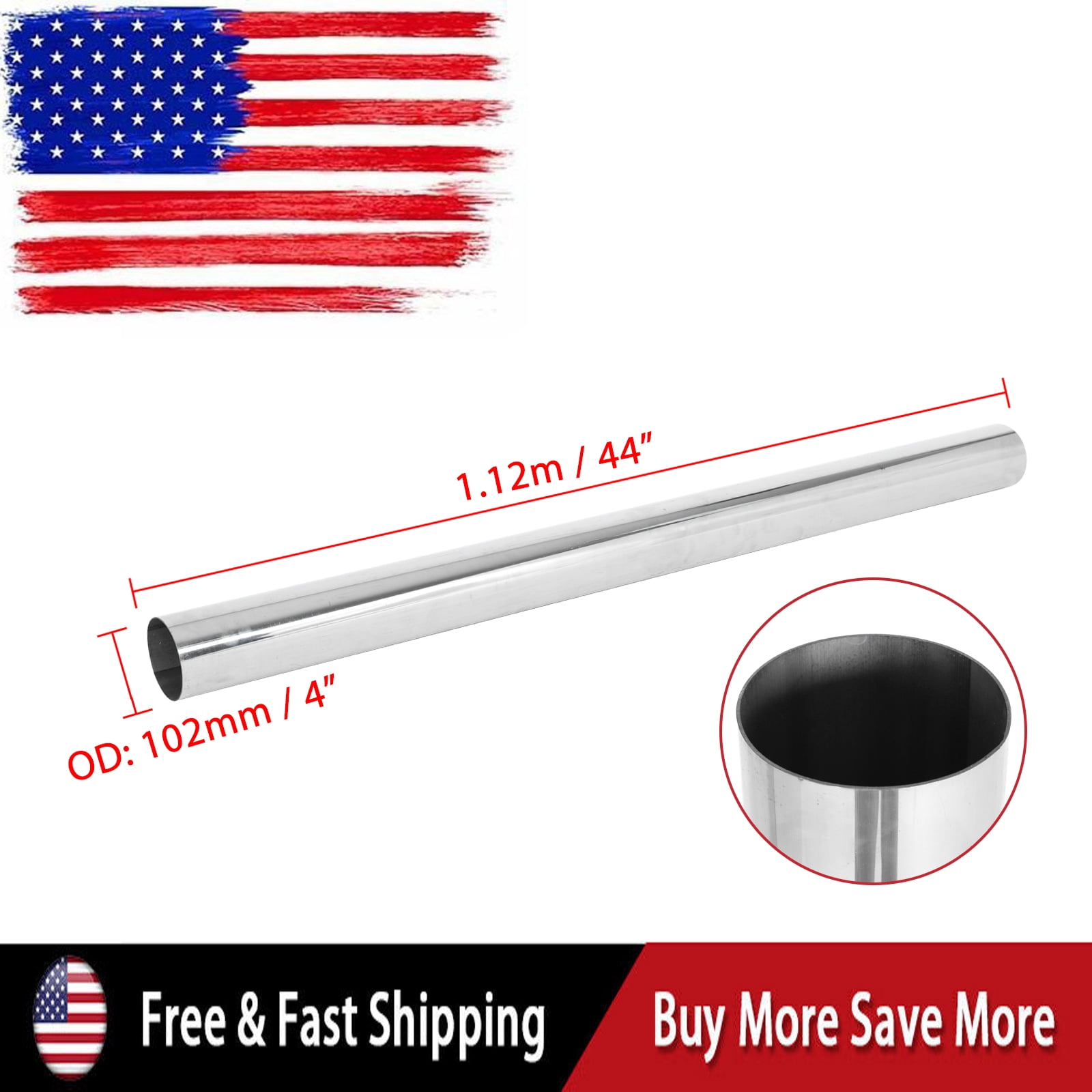Custom T304 Stainless Steel Exhaust Pipes – All Sizes & Lengths (UK Seller)