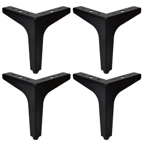 4 Inch / 10cm Metal Furniture Legs, Btowin VCF 4Pcs Black Triangle Diamond Furniture Feet Modern Style Furniture Sofa Legs, DIY Heavy Duty Replacement Legs for Cabinet Sofa TV Stand Bookcase