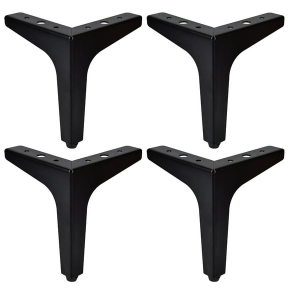 4 Inch / 10cm Metal Furniture Legs, Btowin VCF 4Pcs Black Triangle Diamond Furniture Feet Modern Style Furniture Sofa Legs, DIY Heavy Duty Replacement Legs for Cabinet Sofa TV Stand Bookcase