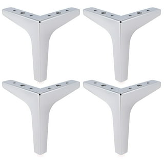 TOVOT 4-Pack 2.5 Inch Furniture Feet – Aluminum Alloy Round Leveling Legs For Cabinets, Tables, Sofas (Silver)
