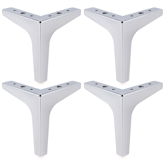 4 Inch / 10cm Metal Furniture Legs, Btowin VCF 4Pcs Chrome Triangle Diamond Furniture Feet Modern Style Furniture Sofa Legs, DIY Heavy Duty Replacement Legs for Cabinet Sofa TV Stand Bookcase