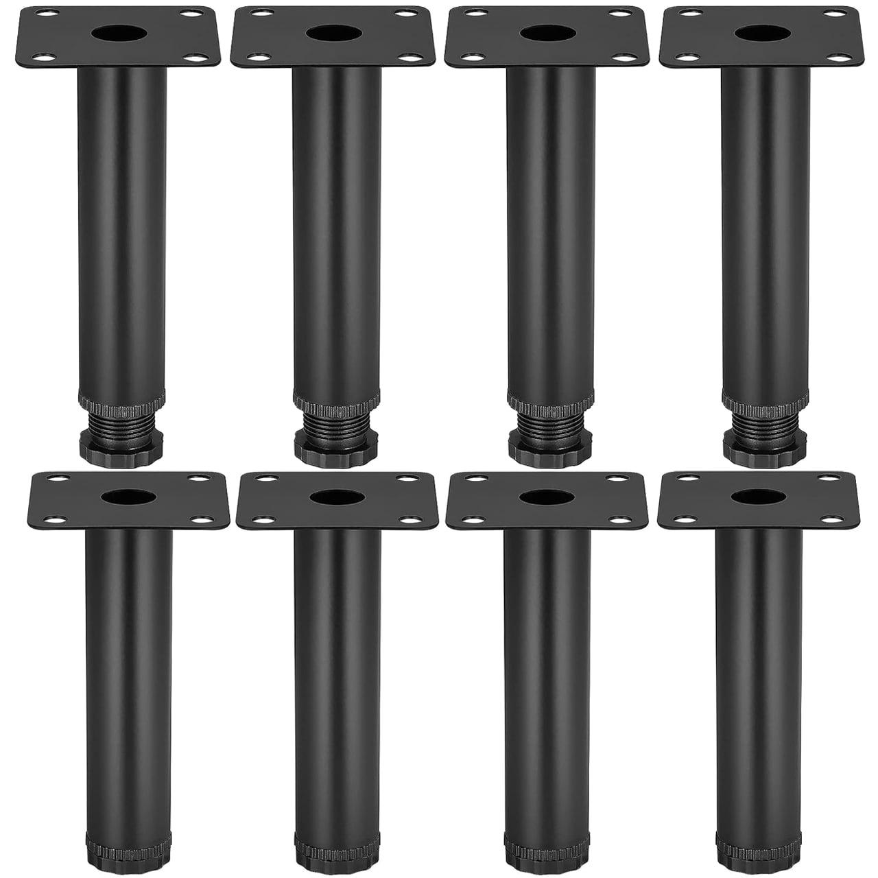 4 Inch /10cm Metal Furniture Legs, Btowin VCF 8Pcs Black Adjustable