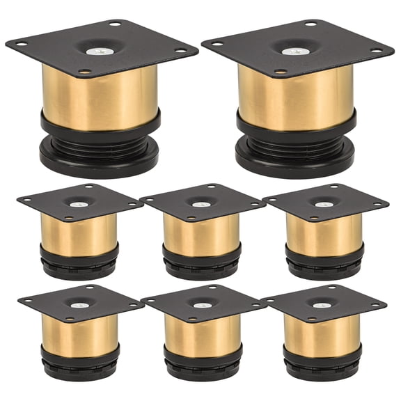 4 Inch / 10cm Metal Furniture Legs, Btowin VCF 8Pcs Round Adjustable Stainless Steel Furniture Feet DIY Replacement Support Leg for Table Cabinet Kitchen TV Stand Desk