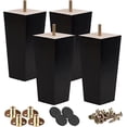 thumbnail interactive-video image 1 of 6 Inch / 15cm Metal Furniture Legs, Btowin VCF 4Pcs Black Triangle 1 of 9