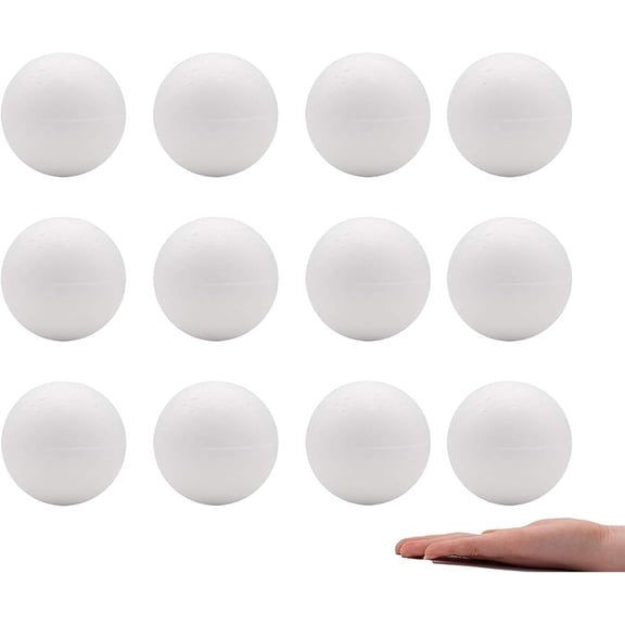 4 Inch 12 Pack Polystyrene Foam Balls White Smooth for Art DIY Christmas School Project Holiday Decoation and Sience Crafts Supplies