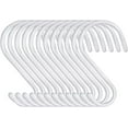 thumbnail image 1 of 4 Inch 12 Pakc S Hooks Heavy Duty,Large Vinyl Coated S Hooks for Hanging Plants,White Rubber Coated S Hooks Non Slip Metal S Hanger for Hanging Closet,Garden, Jeans Plants Jewelry Pot Pan Cups Towels, 1 of 5