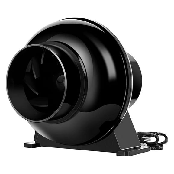 4 Inch 195 CFM Inline Duct Ventilation Fan Air Circulation Vent Blower for Grow Tent, 4", Black