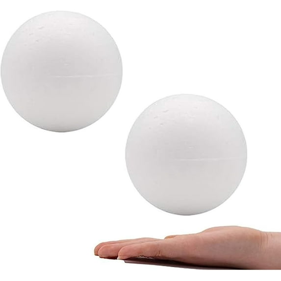 4 Inch 2 Pack Foam Balls for Crafts White Polystyrene Round Foam Balls for Art Household DIY School Projects Party Ornaments Decoration