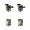 thumbnail image 1 of 4 Inch 316 Stainless Steel Nylon Caster Set w/Roller Bearing 2 Brake 2 Rigid SCC, 1 of 2