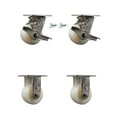 thumbnail image 1 of 4 Inch 316 Stainless Steel Nylon Caster Set with 2 Brake/Swivel Lock 2 Rigid SCC, 1 of 2