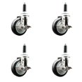 thumbnail image 1 of 4 Inch 316SS Black Poly Swivel 7/8 Inch Expanding Stem Caster Set Brake SCC, 1 of 2