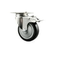 thumbnail image 1 of 4 Inch 316SS Black Polyurethane Swivel Top Plate Caster with Total Lock Brake, 1 of 2